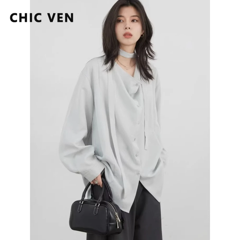 CHIC VEN New Korean Women Shirt Loose Casual Long Sleeve Design Drifting Collar Blouses Solid Ladies Top Spring Summer 2026
CHIC VEN New Korean Women Shirt Loose Casual Long Sleeve Design Drifting Collar Blouses Solid Ladies Top Spring Summer 2026