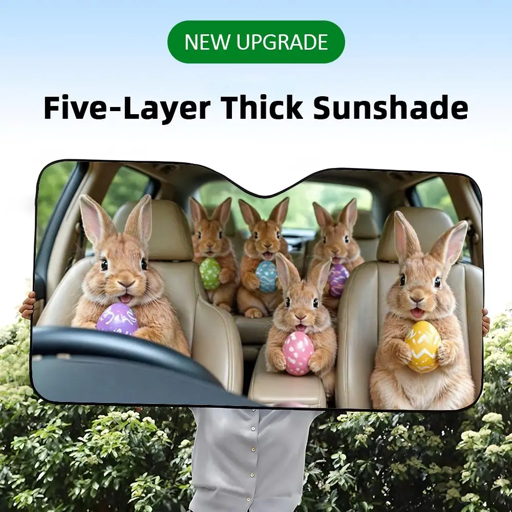Easter Bunny Road Trip Sun Visor Foil Windshield Sunshades UV Protector & Heat Shield Car Front Window Foldable
Easter Bunny Road Trip Sun Visor Foil Windshield Sunshades UV Protector & Heat Shield Car Front Window Foldable