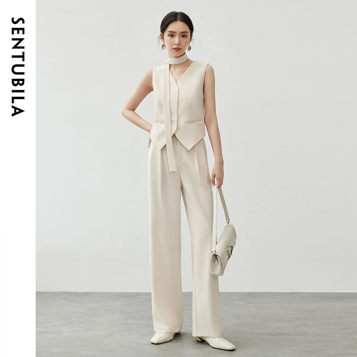 SENTUBILA Summer Women's Suit Two Piece Set Halter Neck Streamer Vest Straight Trousers Pant Sets 2025 Ladies Clothing 143Z55952
SENTUBILA Summer Women's Suit Two Piece Set Halter Neck Streamer Vest Straight Trousers Pant Sets 2025 Ladies Clothing 143Z55952