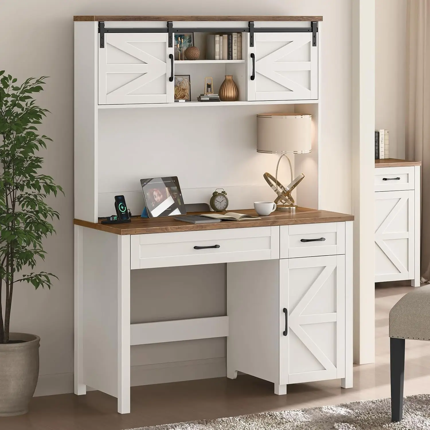 Vabches Executive Desk with Storage Cabinet&Drawers 67.9'' Tall Wood Office Desk with Power Outlet Computer Desk for Home Office
Vabches Executive Desk with Storage Cabinet&Drawers 67.9'' Tall Wood Office Desk with Power Outlet Computer Desk for Home Office