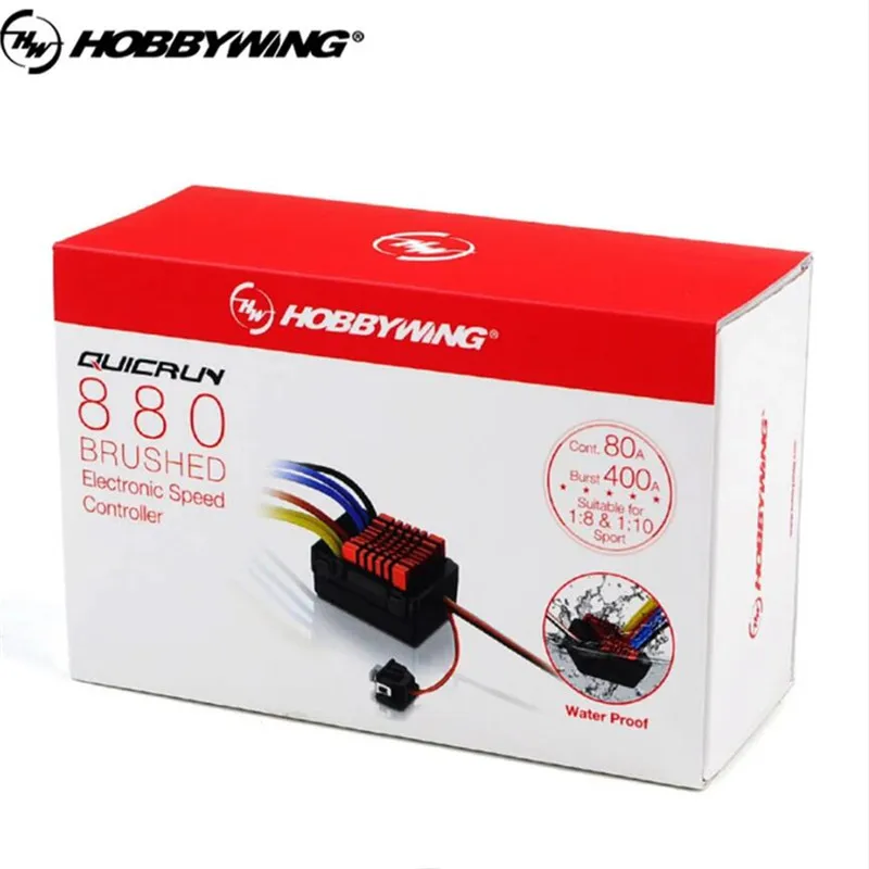 Hobbywing QuicRun WP 880 Dual Brushed ESC 80A Waterproof 2-4S Lipo for 1/10 1/8 RC Crawler Car
Hobbywing QuicRun WP 880 Dual Brushed ESC 80A Waterproof 2-4S Lipo for 1/10 1/8 RC Crawler Car