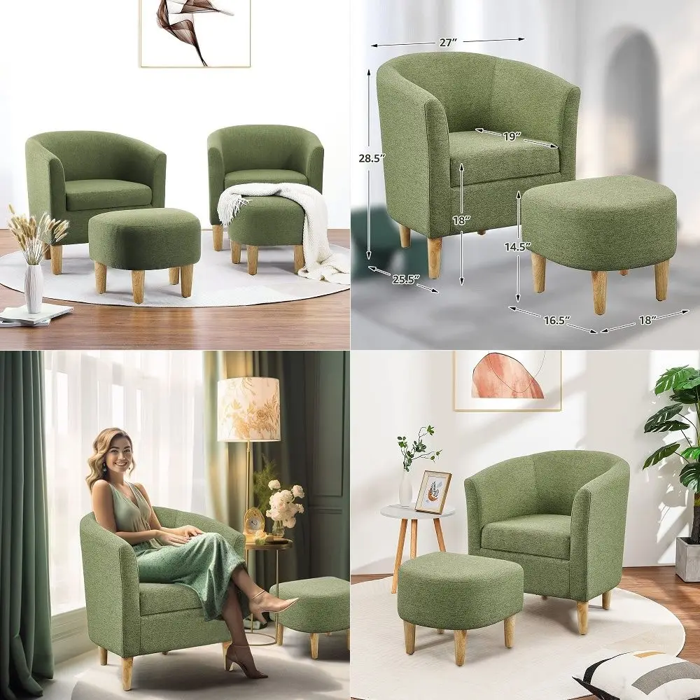 Accent Chairs Set of 2 Mid Century Modern Chair with Ottoman Comfy Armchair Footrest Set Comfortable Living Room Chairs Upholst
Accent Chairs Set of 2 Mid Century Modern Chair with Ottoman Comfy Armchair Footrest Set Comfortable Living Room Chairs Upholst