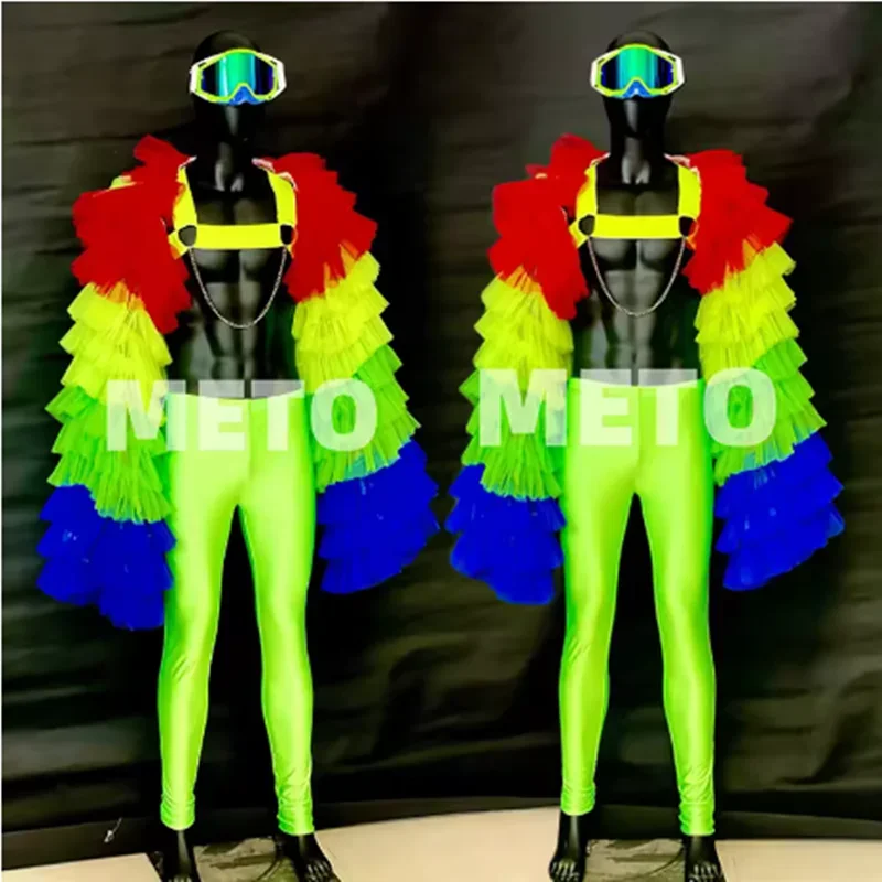 Сценический костюм Gogo Show для мужчин, красочное пушистое пальто, флуоресцентный нагрудный ремень, одежда для фестивалей, вечеринок, рейвов, карнавальный костюм yj019
Сценический костюм Gogo Show для мужчин, красочное пушистое пальто, флуоресцентный нагрудный ремень, одежда для фестивалей, вечеринок, рейвов, карнавальный костюм yj019
