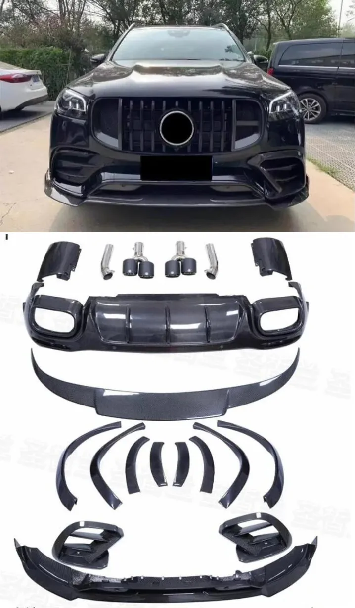 Real Carbon Fiber Car Front Bumper Lip Rear Diffuser Spoiler Wheel Brow Exhaust Body Kit For Benz X167 GLS450 GLS63 20-23
Real Carbon Fiber Car Front Bumper Lip Rear Diffuser Spoiler Wheel Brow Exhaust Body Kit For Benz X167 GLS450 GLS63 20-23