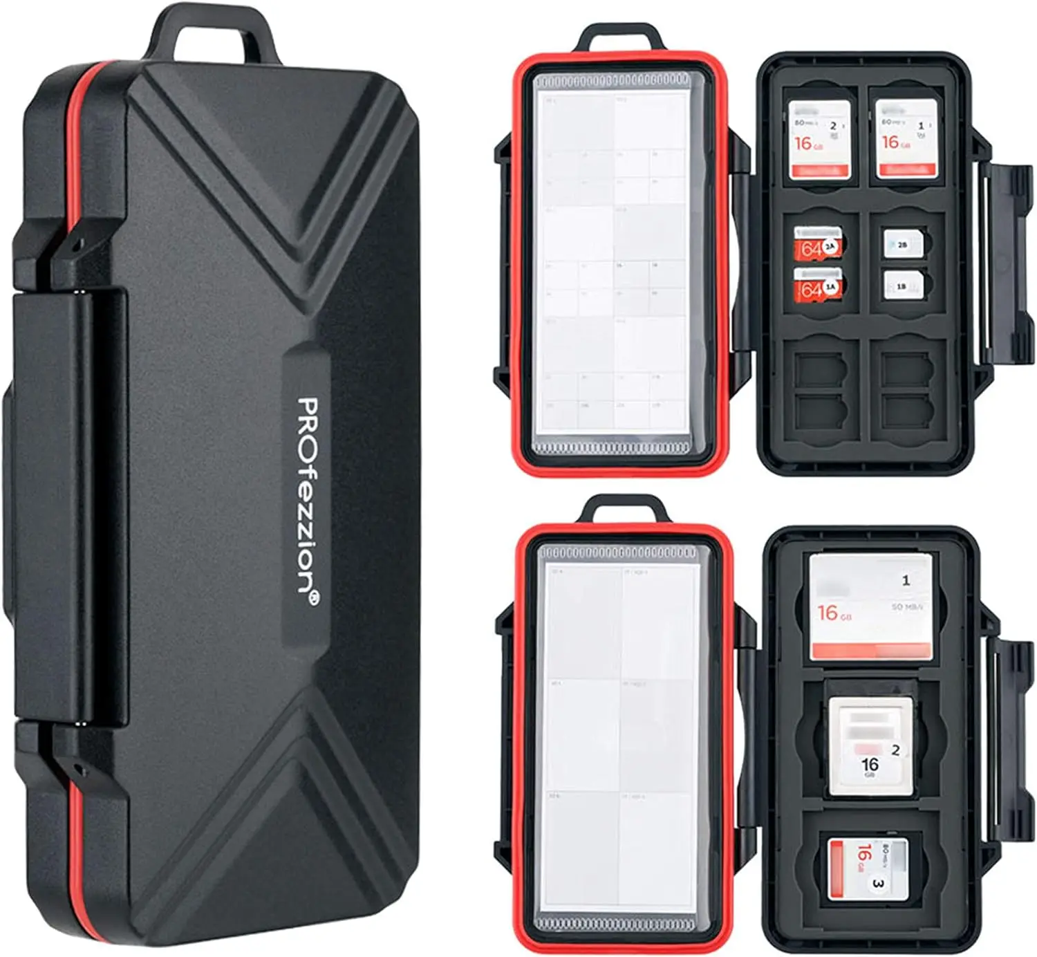 48-Slot Waterproof Memory Card Case for CFexpress Type B, XQD, CF, SD & MicroSD Cards
48-Slot Waterproof Memory Card Case for CFexpress Type B, XQD, CF, SD & MicroSD Cards
