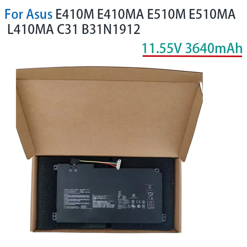 NEW 100% Original Asus 11.55V 3630mAh E410M E410MA E510M E510MA L410MA C31 B31N1912 battery
NEW 100% Original Asus 11.55V 3630mAh E410M E410MA E510M E510MA L410MA C31 B31N1912 battery