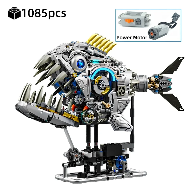 MOC Mechanical Piranha Building Blocks Set Marine Animal Model Educational Assembly Models for Kids Birthday Christmas Gifts
MOC Mechanical Piranha Building Blocks Set Marine Animal Model Educational Assembly Models for Kids Birthday Christmas Gifts