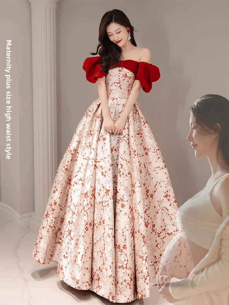 Ele Chinese Sle Wedding Dr for plus Size Women Materni High Waist A-Line Skirt One oulder Long Evening Gown
Ele Chinese Sle Wedding Dr for plus Size Women Materni High Waist A-Line Skirt One oulder Long Evening Gown