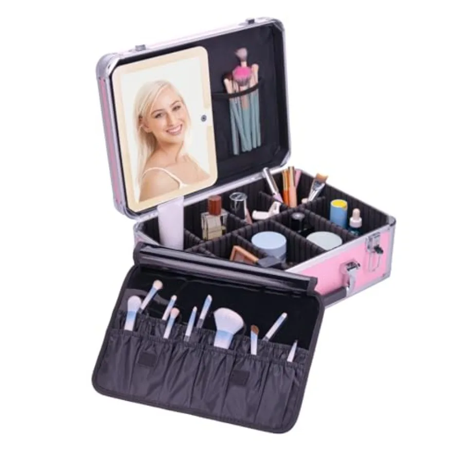 Extra Large 15 inches Makeup Case with Lighted Mirror Cosmetic Organizer with Adjustable Dividers Magnetic LED Mirror Portable
Extra Large 15 inches Makeup Case with Lighted Mirror Cosmetic Organizer with Adjustable Dividers Magnetic LED Mirror Portable