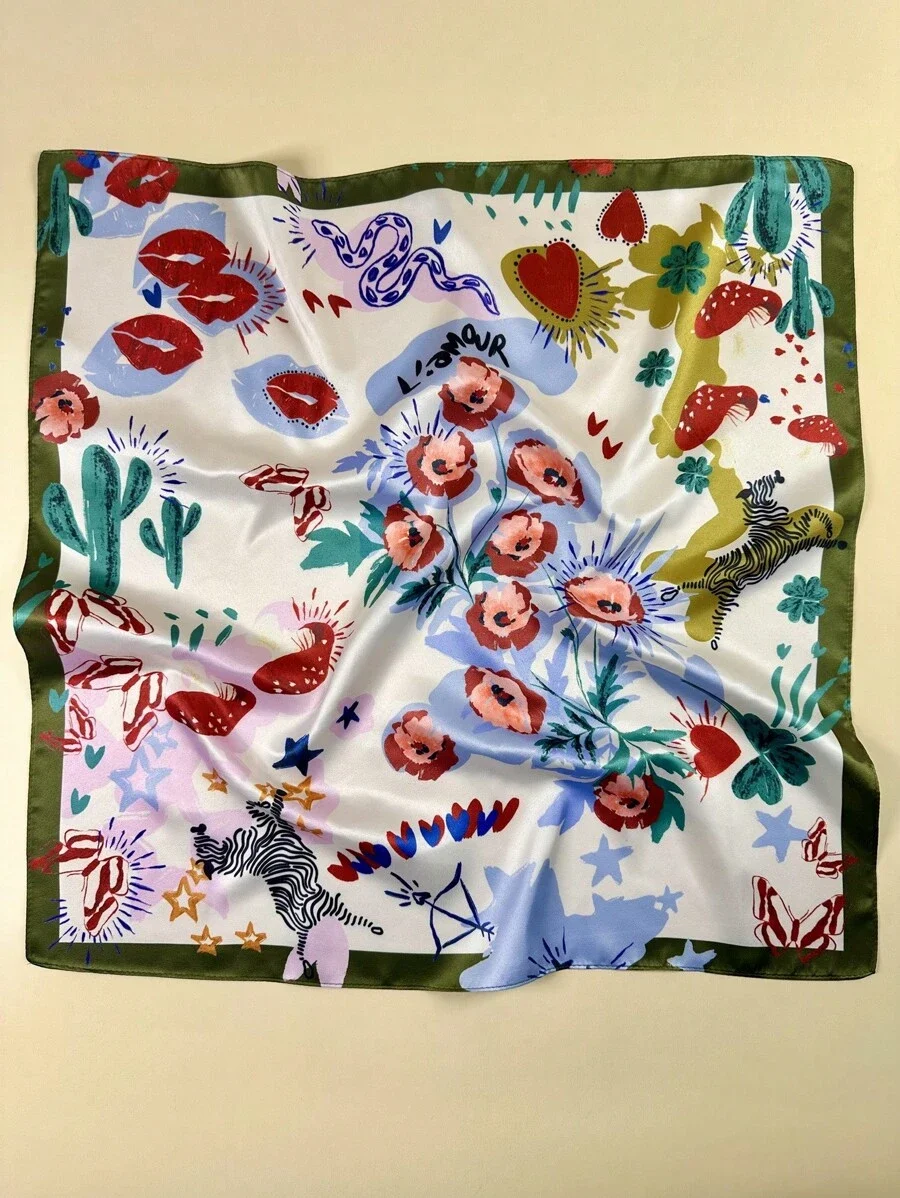 1pc Women's Lip Print & Animal Elegant Scarf, Silk-Like Neckerchief, Hair Accessory, Valentine's Day Gift
1pc Women's Lip Print & Animal Elegant Scarf, Silk-Like Neckerchief, Hair Accessory, Valentine's Day Gift