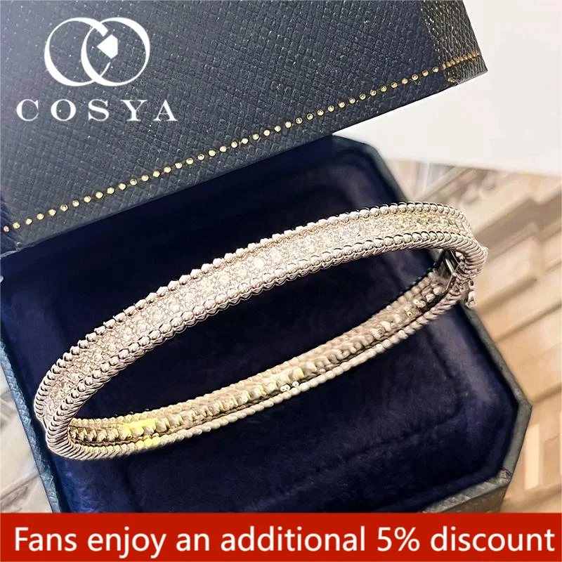 COSYA 2mm Full Moissanite Bracelet for Women GRA Certified 925 Sterling Silver Plated 18K Gold Bangle Fine Jewelry Party Gift
COSYA 2mm Full Moissanite Bracelet for Women GRA Certified 925 Sterling Silver Plated 18K Gold Bangle Fine Jewelry Party Gift