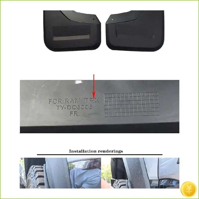 For Dodge Ram TRX 2022-2025 Car Mud Guard Set- 4 Pieces Mudguard Mud-Fender With Screws Included
For Dodge Ram TRX 2022-2025 Car Mud Guard Set- 4 Pieces Mudguard Mud-Fender With Screws Included