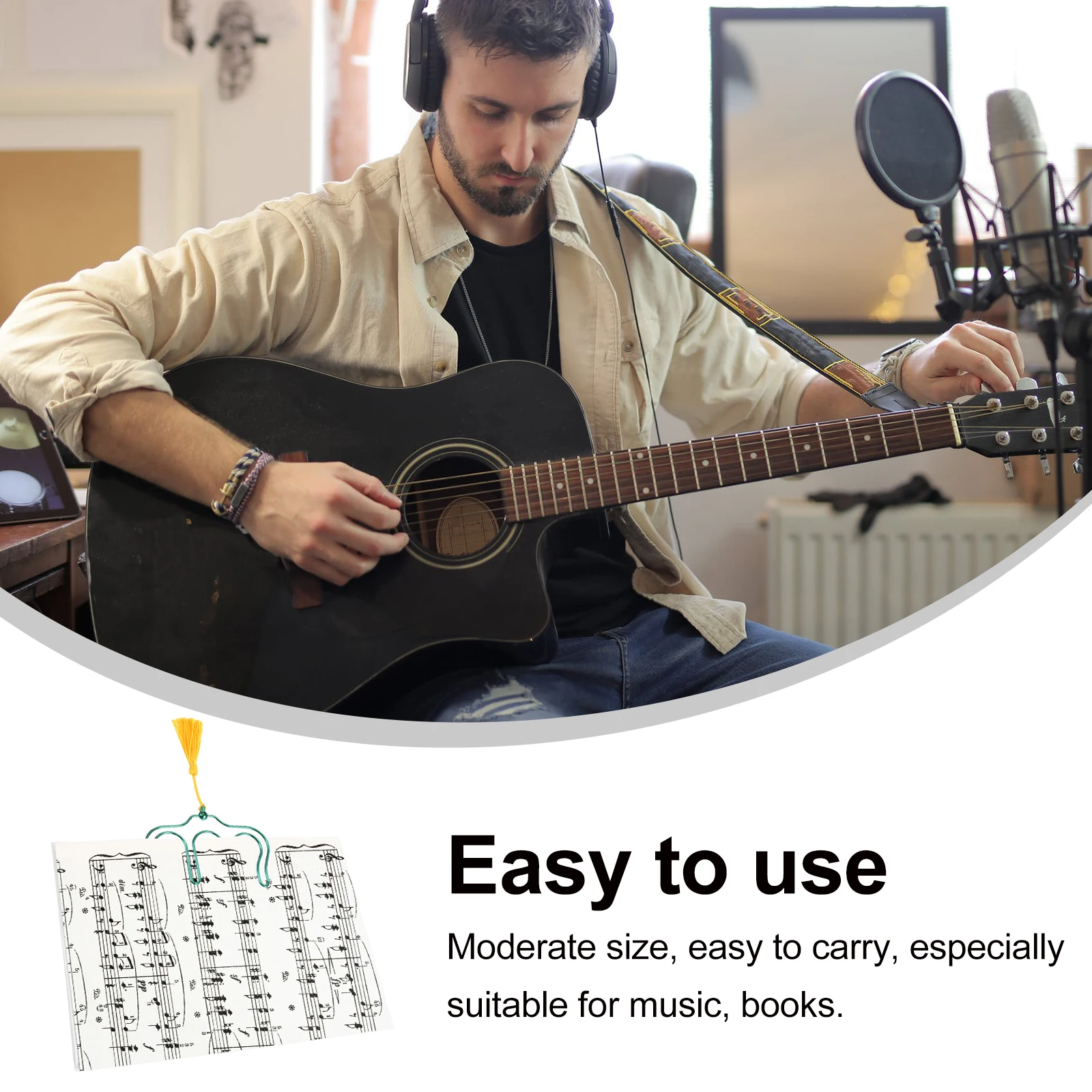 2 Pcs Music Book Holder Accessories Musical Score Clip Page Note Iron Piano Clips
2 Pcs Music Book Holder Accessories Musical Score Clip Page Note Iron Piano Clips