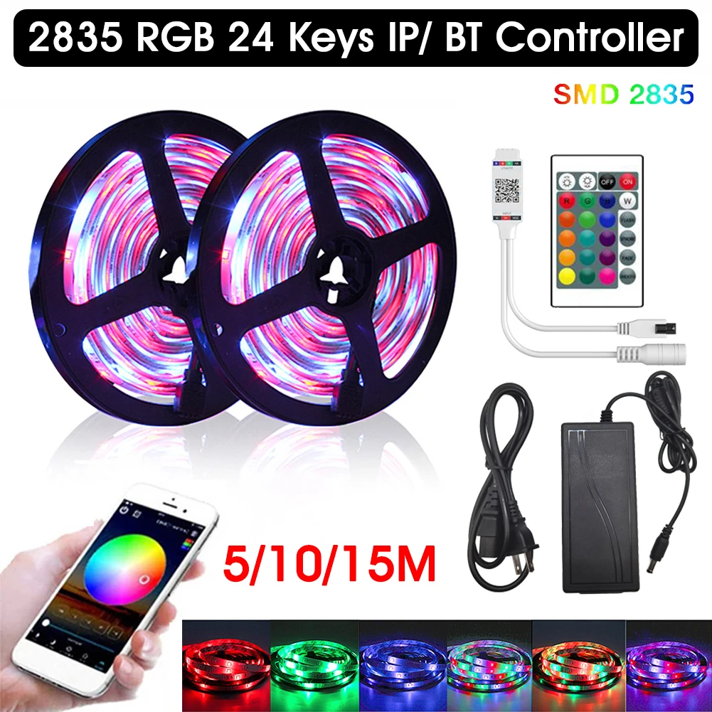 10M WIFI LED Strip Lights Bluetooth RGB Led Light 5050 SMD 2835 12V Flexible Waterproof Tape Diode DC WIFI 24K Control+Adapter
10M WIFI LED Strip Lights Bluetooth RGB Led Light 5050 SMD 2835 12V Flexible Waterproof Tape Diode DC WIFI 24K Control+Adapter
