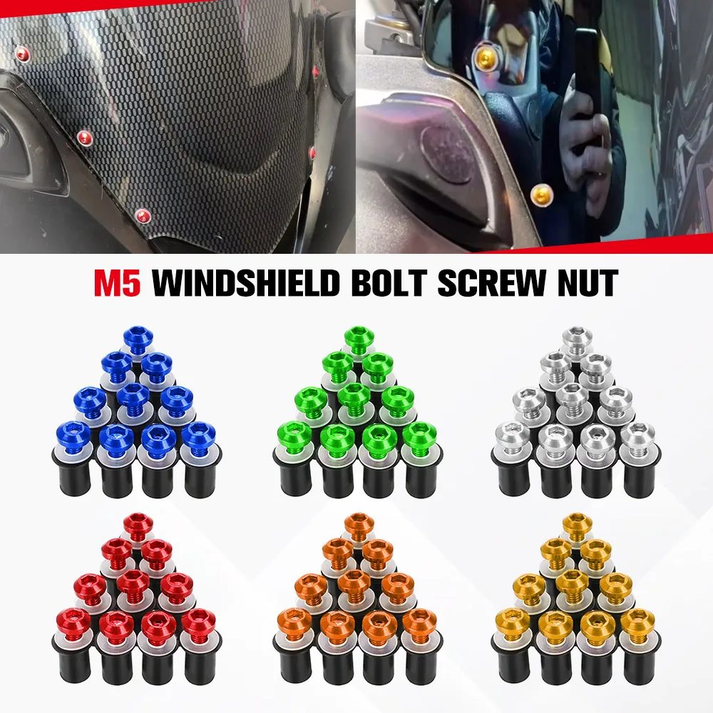 2026 New 10pcs/Set Kit Universal Motorcycle M5 Rubber Well Nuts Windscreen Fairing Cowl Anodized Aluminum Moto Screws Bolts Nuts
2026 New 10pcs/Set Kit Universal Motorcycle M5 Rubber Well Nuts Windscreen Fairing Cowl Anodized Aluminum Moto Screws Bolts Nuts