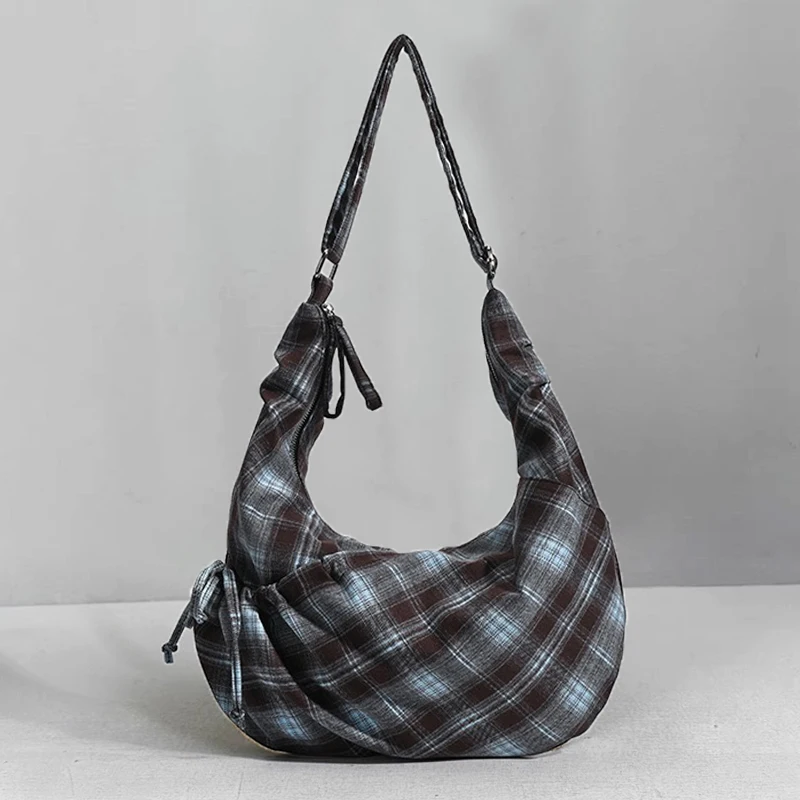 Korean Casual Half Moon Bags For Women Luxury Designer Handbags Purses 2026 New In Polyester Striped Plaid Bow Underarm Shoulder
Korean Casual Half Moon Bags For Women Luxury Designer Handbags Purses 2026 New In Polyester Striped Plaid Bow Underarm Shoulder