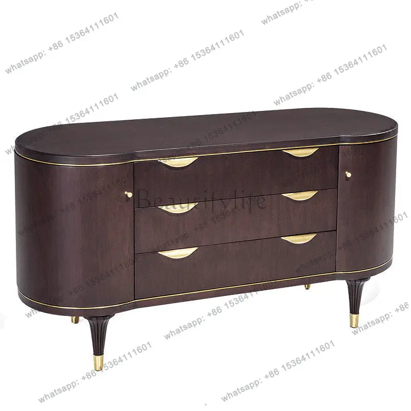 American semi-arc entrance cabinet with drawers villa light luxury solid wood storage and decorative cabinet integrated
American semi-arc entrance cabinet with drawers villa light luxury solid wood storage and decorative cabinet integrated