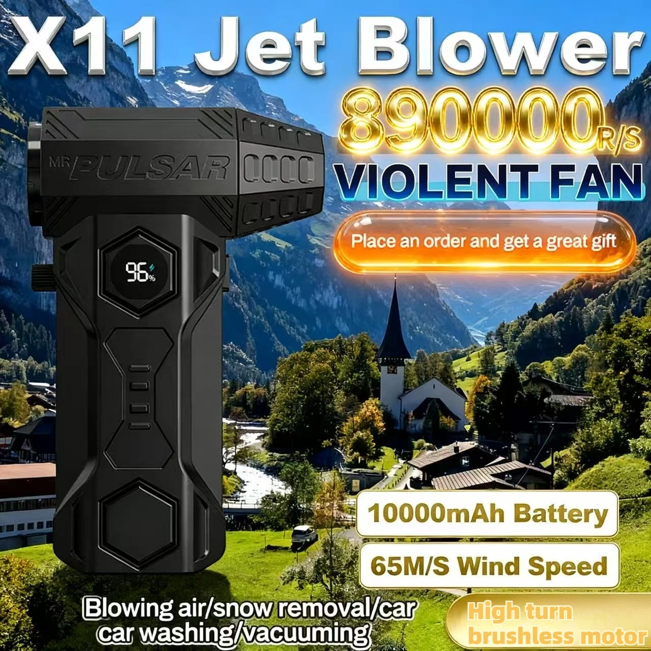 X11 Вентилятор Violent Ручной турбореактивный вентилятор Бесщеточный двигатель 890 000 об/мин Скорость ветра 68 м/с Промышленный канальный вентилятор Супер воздуходувка
X11 Вентилятор Violent Ручной турбореактивный вентилятор Бесщеточный двигатель 890 000 об/мин Скорость ветра 68 м/с Промышленный канальный вентилятор Супер воздуходувка