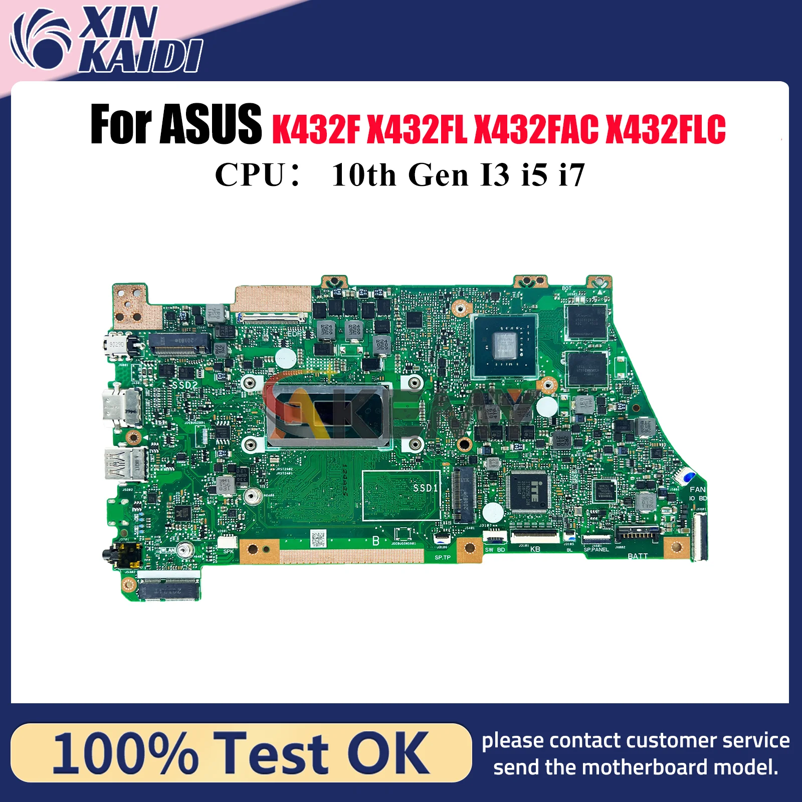 Материнская плата для ноутбука X432FL для ASUS VivoBook K432F X432FL S432F X432FAC X432F V432F X432FLC с процессором 10-го поколения I3 i5 i7
Материнская плата для ноутбука X432FL для ASUS VivoBook K432F X432FL S432F X432FAC X432F V432F X432FLC с процессором 10-го поколения I3 i5 i7