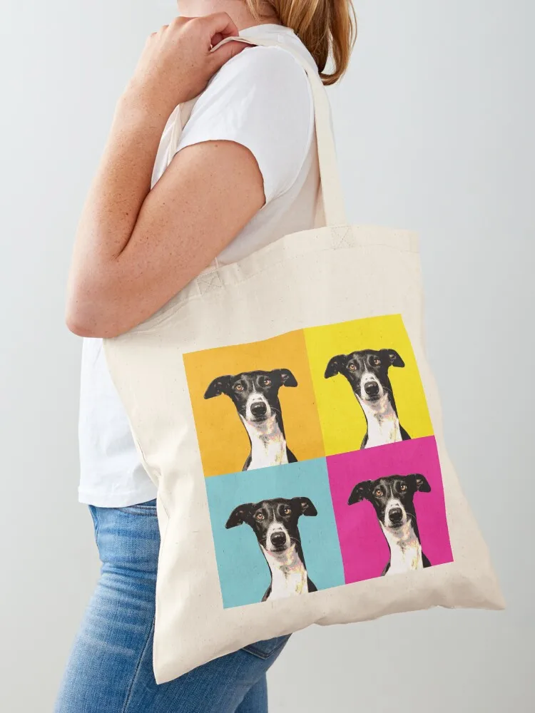 Colorful pop art greyhound on orange yellow blue and pink Tote Bag canvas shopping bag tote bag university Eco
Colorful pop art greyhound on orange yellow blue and pink Tote Bag canvas shopping bag tote bag university Eco