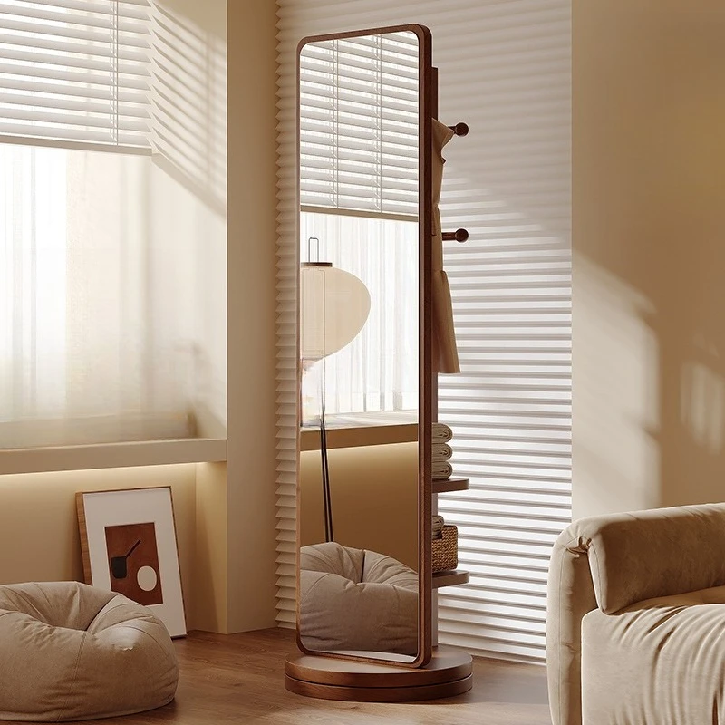 Rotating full-body mirror Floor-to-ceiling household bedroom Movable fitting mirror Integrated full-length mirror with coat rack
Rotating full-body mirror Floor-to-ceiling household bedroom Movable fitting mirror Integrated full-length mirror with coat rack