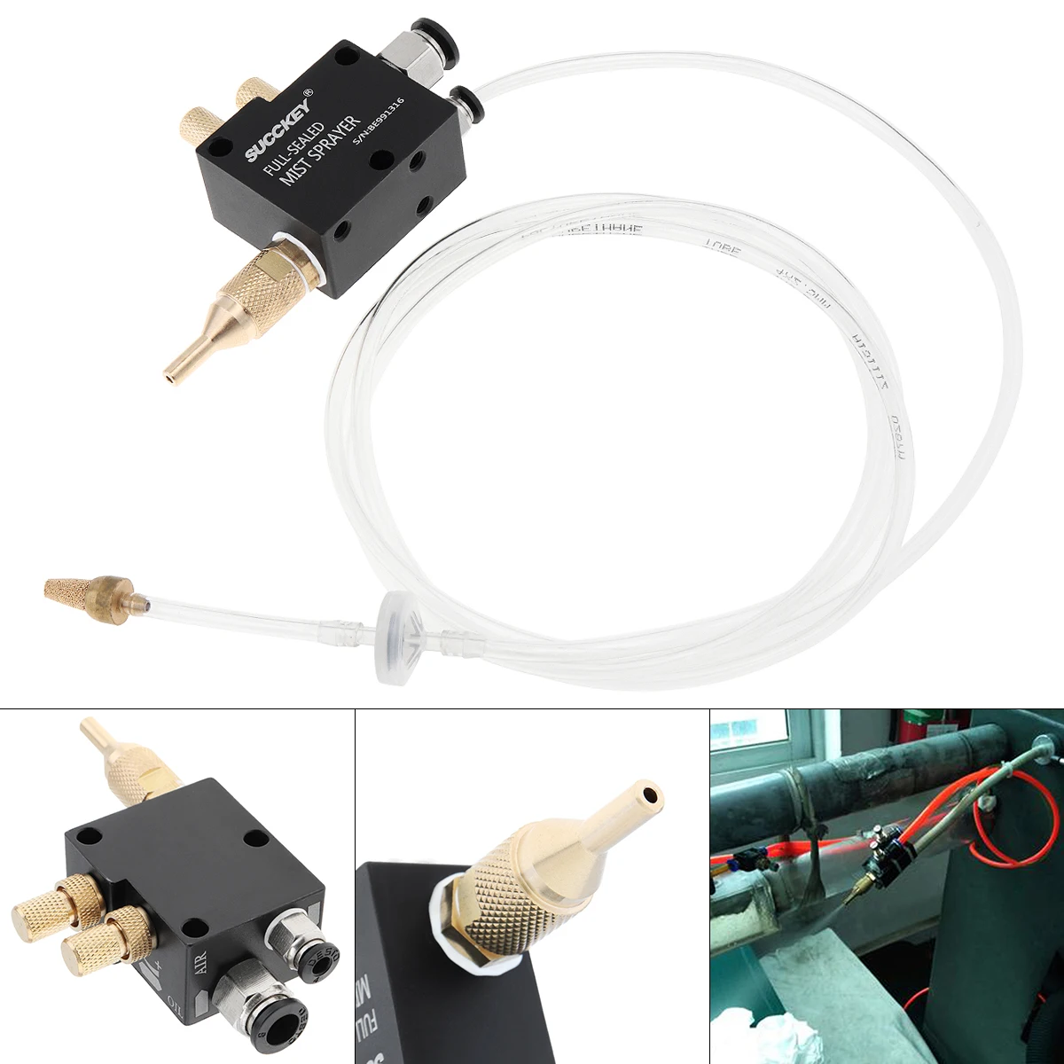 Precision Mist Coolant Lubrication Spray System with 1.5m Flexible Pipe for Metal Cutting Engraving Cooling Machine/CNC Lathe
Precision Mist Coolant Lubrication Spray System with 1.5m Flexible Pipe for Metal Cutting Engraving Cooling Machine/CNC Lathe