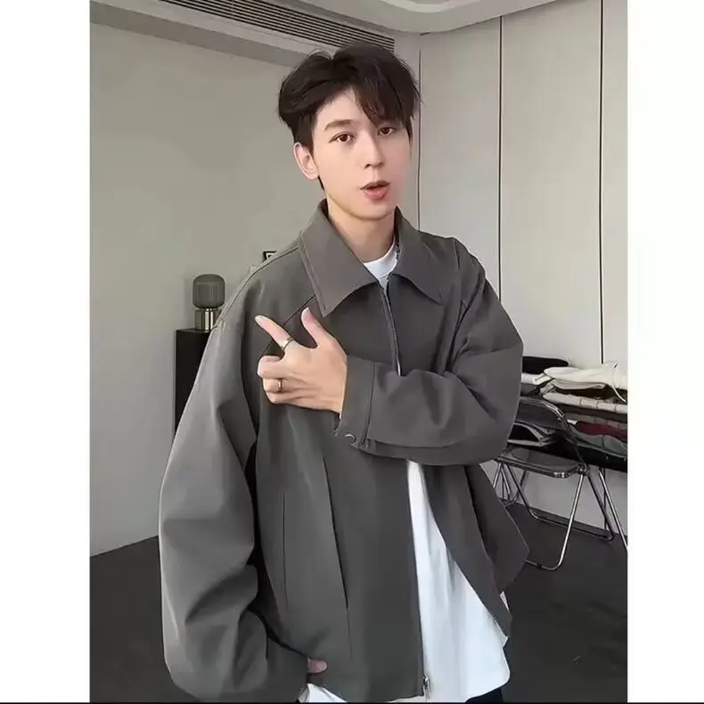 American Sle Loose Fit Men's Jaet 2025 Autumn Spring Turn-down Collar Adstrative Coat Casual Leisure Faion Brand
American Sle Loose Fit Men's Jaet 2025 Autumn Spring Turn-down Collar Adstrative Coat Casual Leisure Faion Brand