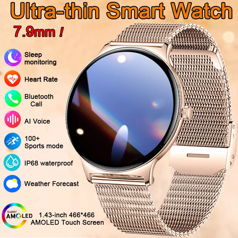 Ultra Thin Smart Watch Women AMOLED Screen Always Display Time Sports Bracelet IP68 Waterproof Bluetooth Call Fashion Smartwatch
Ultra Thin Smart Watch Women AMOLED Screen Always Display Time Sports Bracelet IP68 Waterproof Bluetooth Call Fashion Smartwatch