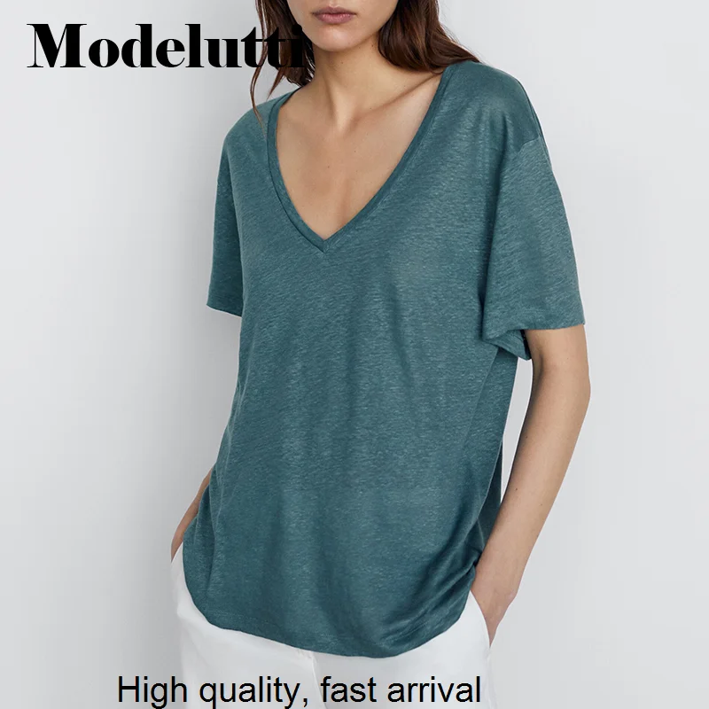 New Spring 2023 Summer Fashion Short Sleeve V-Neck Basic Solid Color T-shirt Women Loose Simple Casual Tops Female
New Spring 2023 Summer Fashion Short Sleeve V-Neck Basic Solid Color T-shirt Women Loose Simple Casual Tops Female