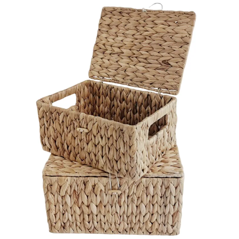 Straw Weaving Storage Basket with Lid Rectangular Clothing Sundries Organizer Living Room Bedroom Storage Box Household Supplies
Straw Weaving Storage Basket with Lid Rectangular Clothing Sundries Organizer Living Room Bedroom Storage Box Household Supplies