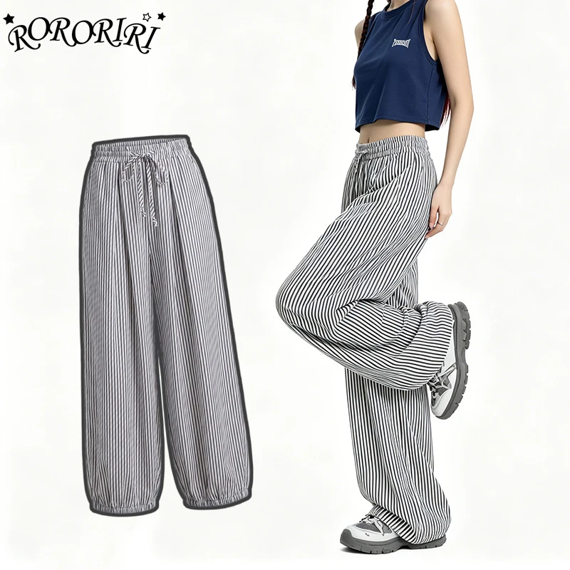 RORORIRI Oversize Women Palazzo Pants Sport Drawstring Waist Stripe Loose Fit Baggy Parachute Pants Versatile Lounge Streetwear
RORORIRI Oversize Women Palazzo Pants Sport Drawstring Waist Stripe Loose Fit Baggy Parachute Pants Versatile Lounge Streetwear