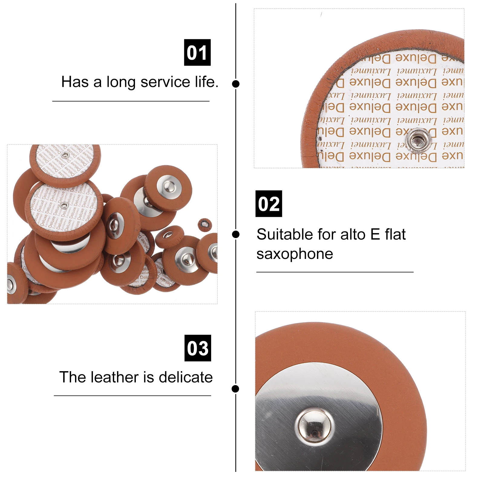 25 Pcs Saxophone Cushion Repair Kit Gasket Parts Sound Hole Pads Metal Alto Accessory
25 Pcs Saxophone Cushion Repair Kit Gasket Parts Sound Hole Pads Metal Alto Accessory