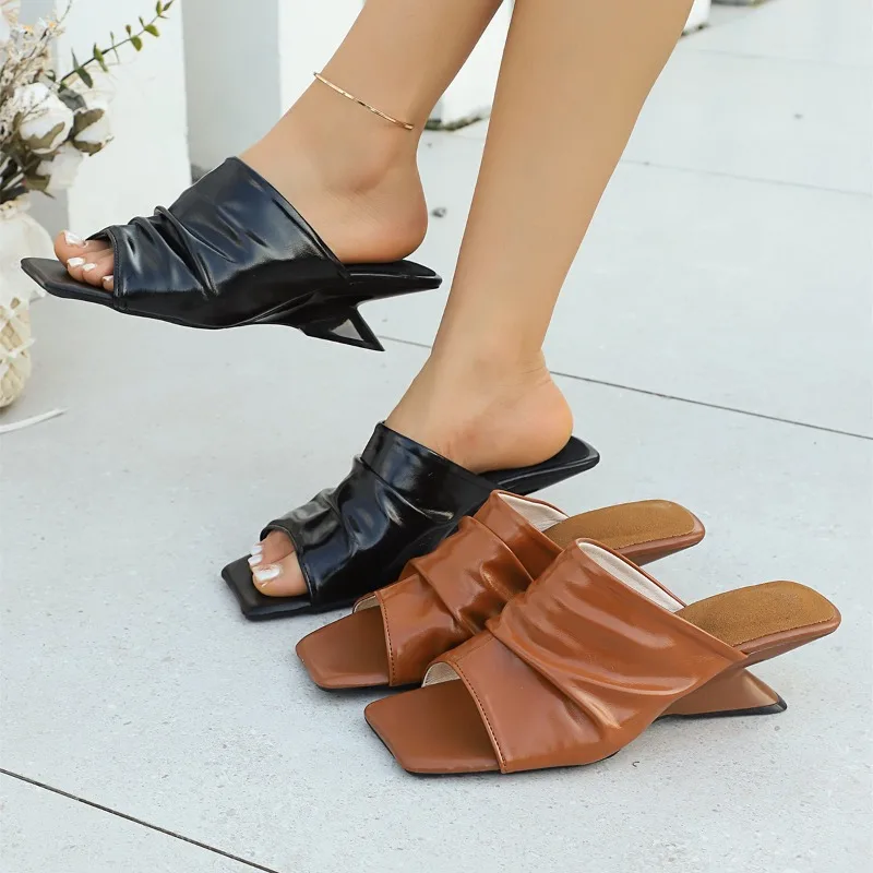 Women's Ladies Faux Leather Ruched Square Toe Mid Heel Slides Open Toe Elegant Party Summer Outdoor Dress Sandals Slippers Shoes
Women's Ladies Faux Leather Ruched Square Toe Mid Heel Slides Open Toe Elegant Party Summer Outdoor Dress Sandals Slippers Shoes