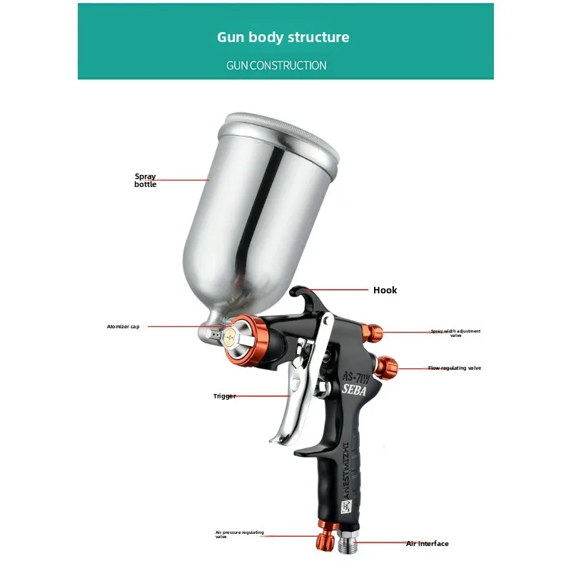 W-71/W77 Automotive paint spray Painting pot Furniture spray High atomization watering can
W-71/W77 Automotive paint spray Painting pot Furniture spray High atomization watering can