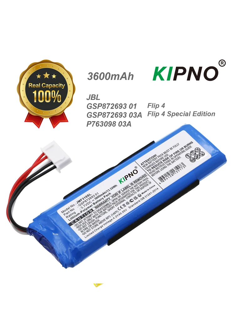3600mAh Battery For JBL GSP872693 01 GSP872693 03A P763098 03A Flip 4 Special Edition
3600mAh Battery For JBL GSP872693 01 GSP872693 03A P763098 03A Flip 4 Special Edition