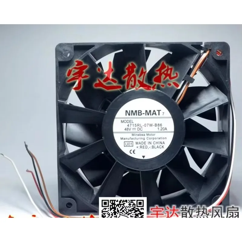 NMB 4715RL-07W-B86 UD1 DC 48V 1.20A 120x120x38mm 4-Wire Server Cooling Fan
NMB 4715RL-07W-B86 UD1 DC 48V 1.20A 120x120x38mm 4-Wire Server Cooling Fan