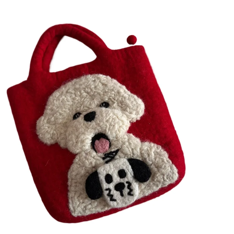 Delicate three-dimensional wool roll Bichon wool felt tote bag
Delicate three-dimensional wool roll Bichon wool felt tote bag