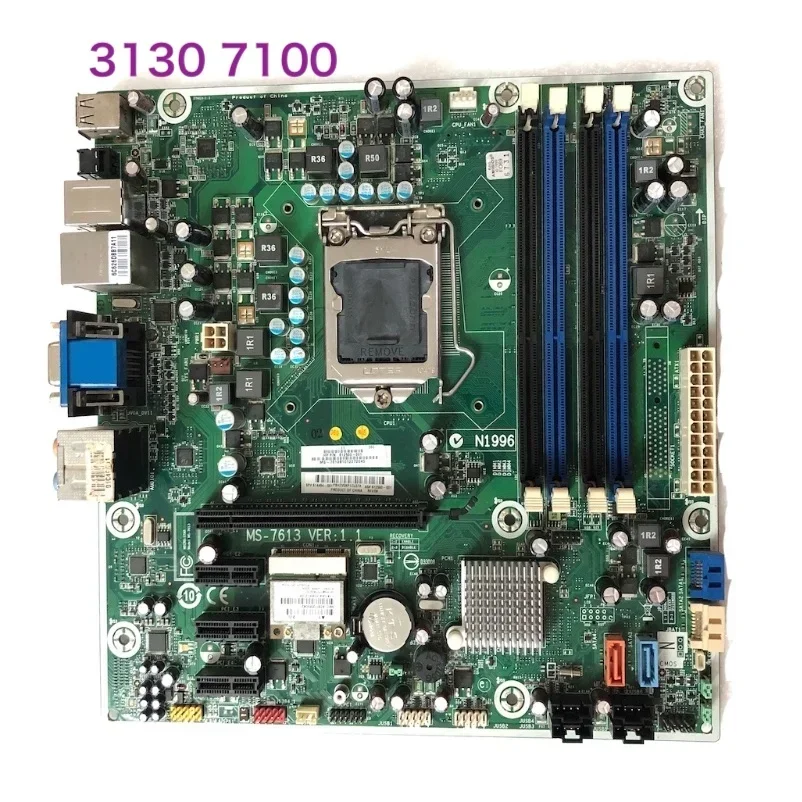 For HP Pro 3130 7100 Desktop Motherboard 612500-001 614494-001 MS-7613 Mainboard 100% Tested OK Fully Work
For HP Pro 3130 7100 Desktop Motherboard 612500-001 614494-001 MS-7613 Mainboard 100% Tested OK Fully Work