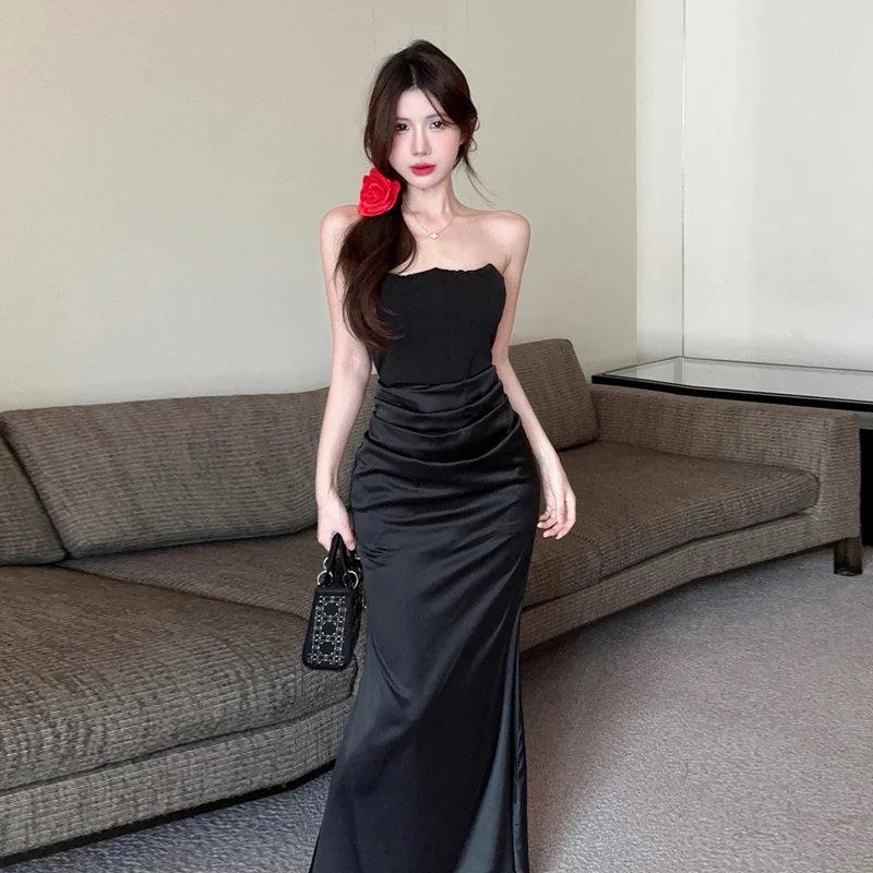 Sexy Backless Strapless Dress Birthday Party High-End Sensual Lady Style Mid-Waist Cotton Blend Slim Fit Urban Commute Suitable
Sexy Backless Strapless Dress Birthday Party High-End Sensual Lady Style Mid-Waist Cotton Blend Slim Fit Urban Commute Suitable