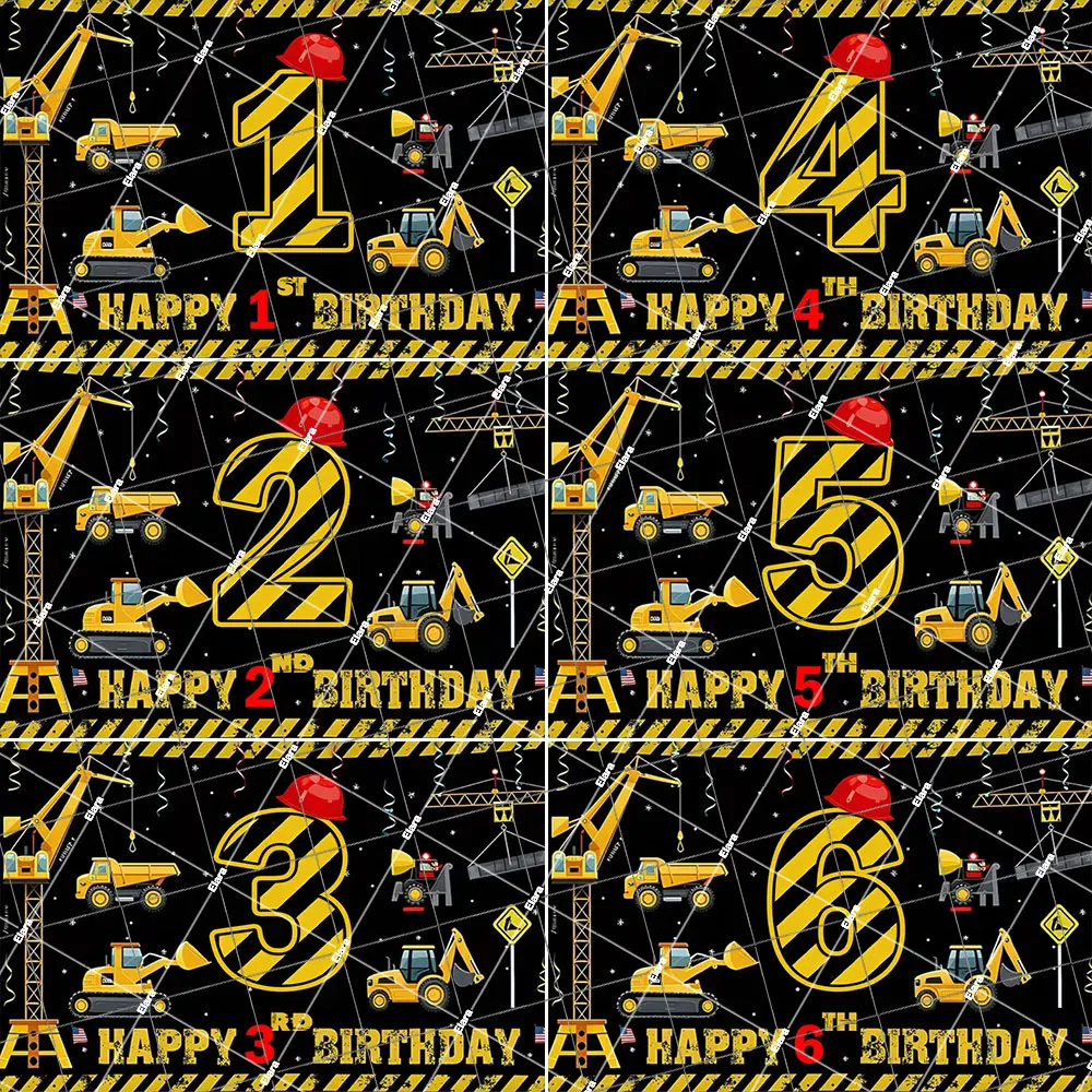 Construction Team Excavator Car Boy's 1-20th Birthday Party Black Yellow Strips Dump Truck Engineering Vehicles Backdrop Props
Construction Team Excavator Car Boy's 1-20th Birthday Party Black Yellow Strips Dump Truck Engineering Vehicles Backdrop Props