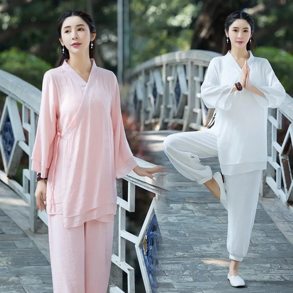 Хлопково-льняной женский костюм для йоги, тай-чи, костюм для боевых искусств, китайский традиционный свободный свитшот + брюки, повседневный комплект для тренировок и медитации
Хлопково-льняной женский костюм для йоги, тай-чи, костюм для боевых искусств, китайский традиционный свободный свитшот + брюки, повседневный комплект для тренировок и медитации