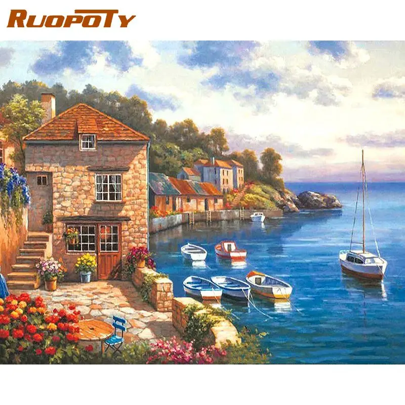RUOPOTY Painting By Numbers Seaside Landscape Oil Picture By Number 40x50cm Frame Modern Hom Living Room Decoration Craft
RUOPOTY Painting By Numbers Seaside Landscape Oil Picture By Number 40x50cm Frame Modern Hom Living Room Decoration Craft