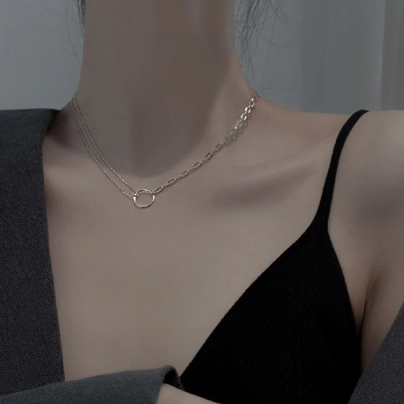 925 Sterling Silver Necklace Simple Personality Geometric Shape Charm Woman Choker Birthday Gift for Friends Exquisite Jewelry
925 Sterling Silver Necklace Simple Personality Geometric Shape Charm Woman Choker Birthday Gift for Friends Exquisite Jewelry