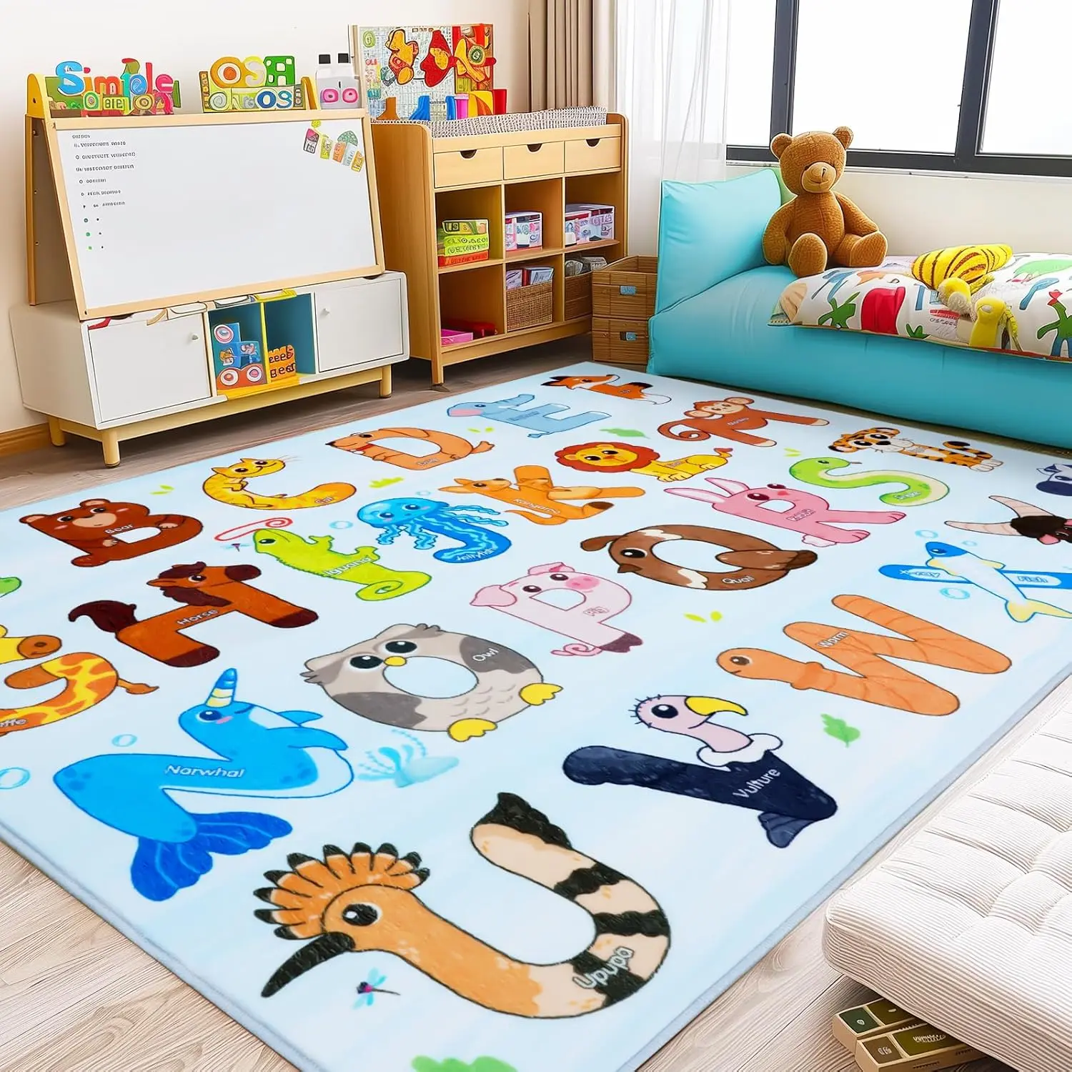 Educational ABC Alphabet Playroom Rug, Soft Machine Washable Non-Slip Carpet for Toddler Nursery and Classroom Decor
Educational ABC Alphabet Playroom Rug, Soft Machine Washable Non-Slip Carpet for Toddler Nursery and Classroom Decor