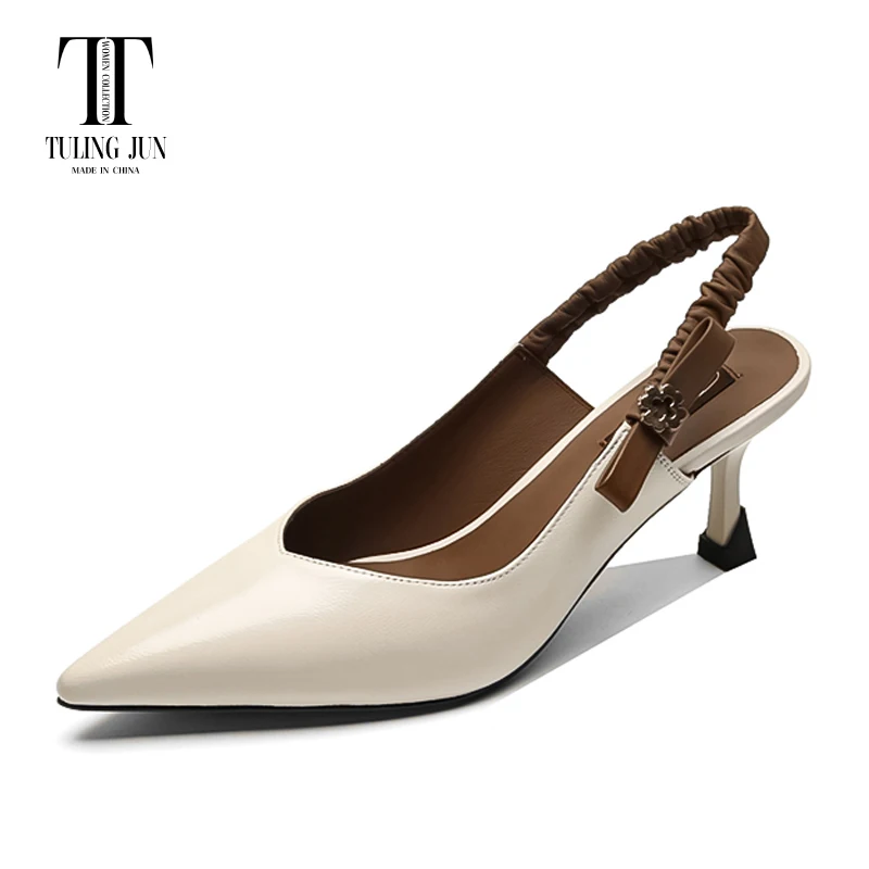 TULING JUN 2023 Spring Summer Genuine Leather Back Empty Sandals Retro Stilettos Heel Pointed Toe Elegant Party Pumps For Women
TULING JUN 2023 Spring Summer Genuine Leather Back Empty Sandals Retro Stilettos Heel Pointed Toe Elegant Party Pumps For Women