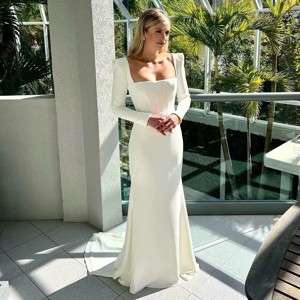 Bride Dress Long Sleeves Elegant Wedding Dresses Women Wedding Banquet Reception Dress Corset Elegant Bridal Dress Customied
Bride Dress Long Sleeves Elegant Wedding Dresses Women Wedding Banquet Reception Dress Corset Elegant Bridal Dress Customied