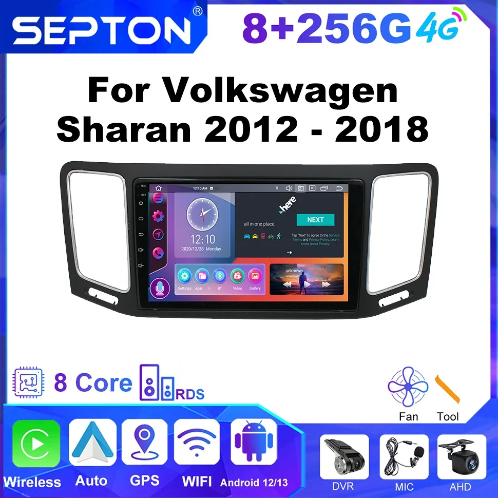 SEPTON Android Car Radio Audio Stereo for Volkswagen Sharan 2012 - 2018 Multimedia Navi GPS Wifi 4G Net Player CarPlay Autoradio
SEPTON Android Car Radio Audio Stereo for Volkswagen Sharan 2012 - 2018 Multimedia Navi GPS Wifi 4G Net Player CarPlay Autoradio
