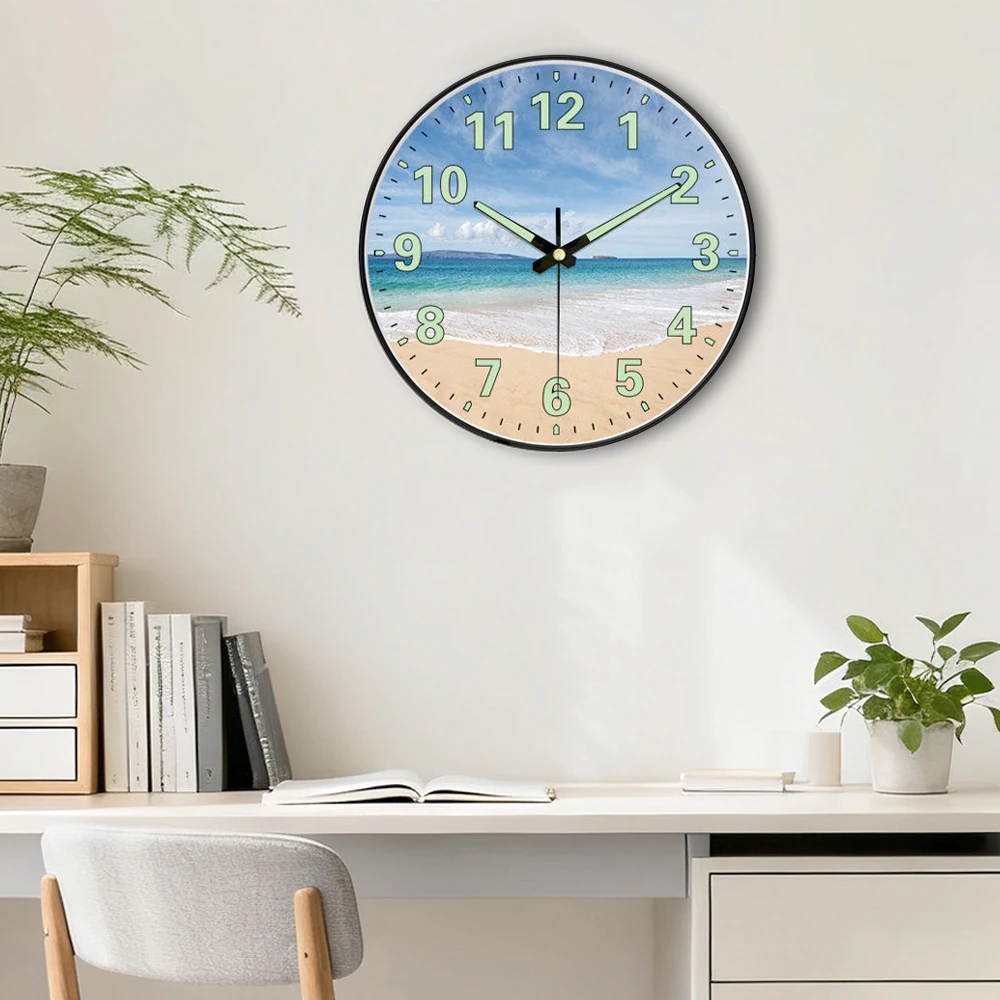 Glow in the Dark Wall Clock 12 Inch Silent Non-Ticking Luminous Clock with Ocean Scenery for Living Room Bedroom Decor
Glow in the Dark Wall Clock 12 Inch Silent Non-Ticking Luminous Clock with Ocean Scenery for Living Room Bedroom Decor