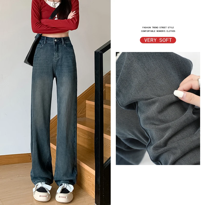 Cotton Baggy Jeans Women Soft Drape Comfortable Wide-leg Pants Autumn Fashion Korean High Waist Vintage Street Loose Trousers
Cotton Baggy Jeans Women Soft Drape Comfortable Wide-leg Pants Autumn Fashion Korean High Waist Vintage Street Loose Trousers