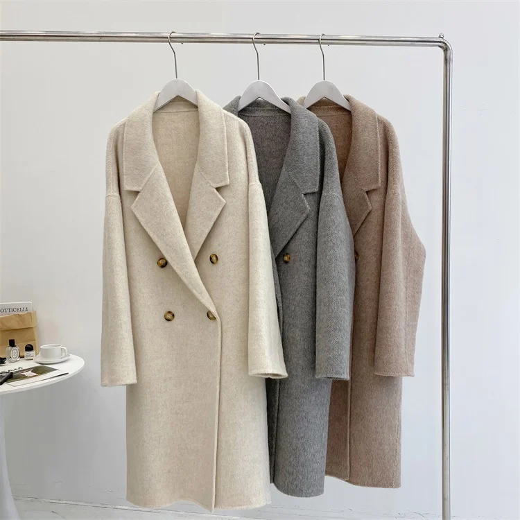 20% Cashmere Loose Cocoon Shaped Women Woolen Coat Luxury Coat Double Brested Double Sided Cashmere Coat for Women Winter
20% Cashmere Loose Cocoon Shaped Women Woolen Coat Luxury Coat Double Brested Double Sided Cashmere Coat for Women Winter